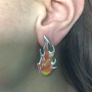 Flame / fire stud earrings